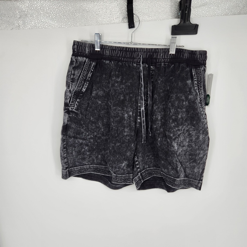 Threads 4 Thought Black Large Jack Mineral Wash Stretch Twill Shorts 7" Inseam